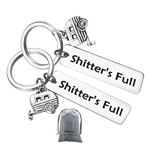 2Pcs Shitter's Full Camper Keychain