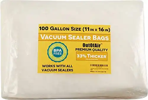 100 Vacuum Sealer Bags: 11 x 16 inches