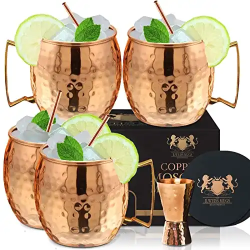 Copper Moscow Mule Mugs (Set of 4)